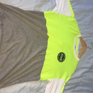 pink neon yellow sweatshirt with sequins